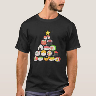 Cute Kawaii Sushi Christmas Tree Salmon Maki Japan T-shirt