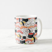 Cute Kawaii Sushi Pattern Coffee Mug | Fun Foodie (Devant droit)