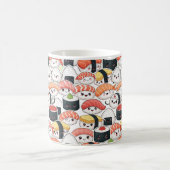 Cute Kawaii Sushi Pattern Coffee Mug | Fun Foodie (Centre)