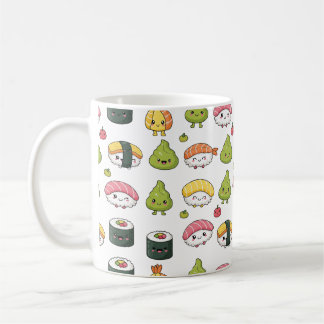 Cute Kawaii Sushi Pattern Coffee Mug Koffiemok