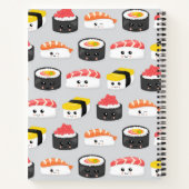 Cute Kawaii Sushi Pattern Personalized Notitieboek (Achterkant)