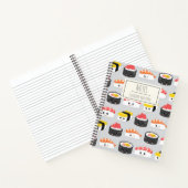 Cute Kawaii Sushi Pattern Personalized Notitieboek (Binnen)