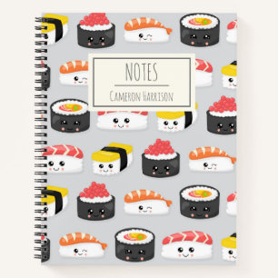 Cute Kawaii Sushi Pattern Persoonlijk Notitieboek