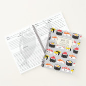 Cute Kawaii Sushi Personalized Kinder Recipe Notitieboek (Binnen)