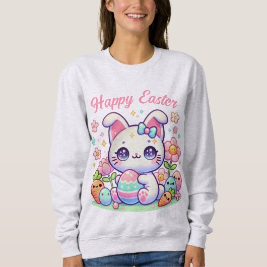 Cute Kawaii Sweatshirt de chats de Pâques - Oreill (Devant)