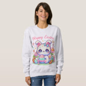 Cute Kawaii Sweatshirt de chats de Pâques - Oreill (Devant entier)