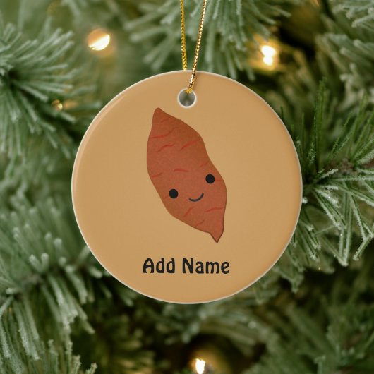 Cute Kawaii Sweet Potato Keramisch Ornament (Boom)