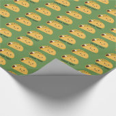 Cute Kawaii Taco Personalized Pattern Cadeaupapier (Hoek)