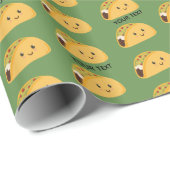 Cute Kawaii Taco Personalized Pattern Cadeaupapier (Rol Hoek)