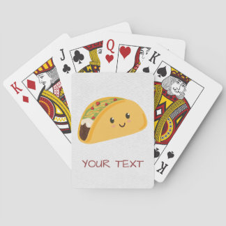 Cute Kawaii Taco Smiling Pokerkaarten