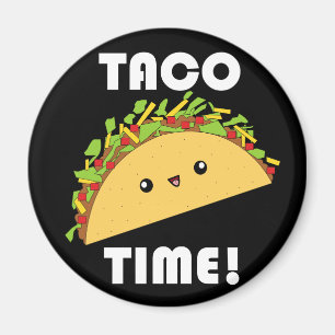 Cute kawaii Taco Time! knoop Magneet