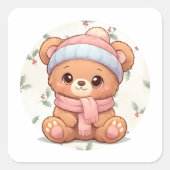 Cute Kawaii Teddy Bear Sticker  (Devant)