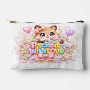 Cute Kawaii Teddybeer Met Liefde-pinpictogram Etui