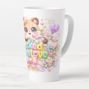 Cute Kawaii Teddybeer Met Liefde-pinpictogram Latte Mok