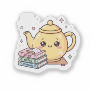 Cute Kawaii Theepot Studie Notities Journal Sticke Sticker