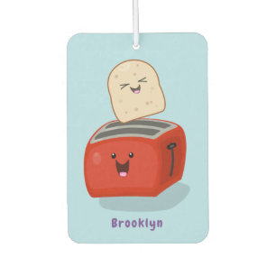 Cute kawaii toast en red toaster cartoon luchtverfrisser