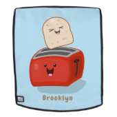 Cute kawaii toast en red toaster cartoon rugtassen (Verwijderbaar gezicht)