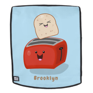 Cute kawaii toast en red toaster cartoon rugtassen