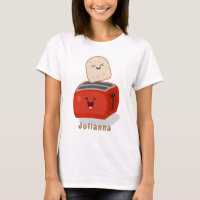 Cute kawaii toast en red toaster cartoon