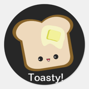Cute kawaii toasty toast et beurre autocollant