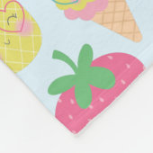 Cute Kawaii Tropical Fruit with Faces Pattern Fleece Deken (Hoek)