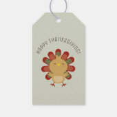 Cute Kawaii Turkey Happy Thanksgiving Cadeaulabel (Achterkant)