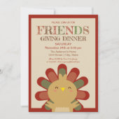 Cute Kawaii Turquie Thanksgiving Dîner Invitation (Devant)