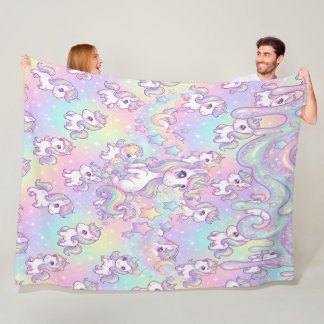 Cute Kawaii Unicorn Pastel Rainbow Magical  Fleece Deken