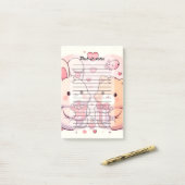 Cute Kawaii Valentine Bunny Bear Love Gift Post-it® Notes (Op bureau)