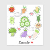Cute Kawaii Vegetable Stickers (Feuille)