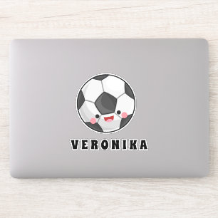 Cute Kawaii Voetbal & Girls Name Girly Sporty Sticker