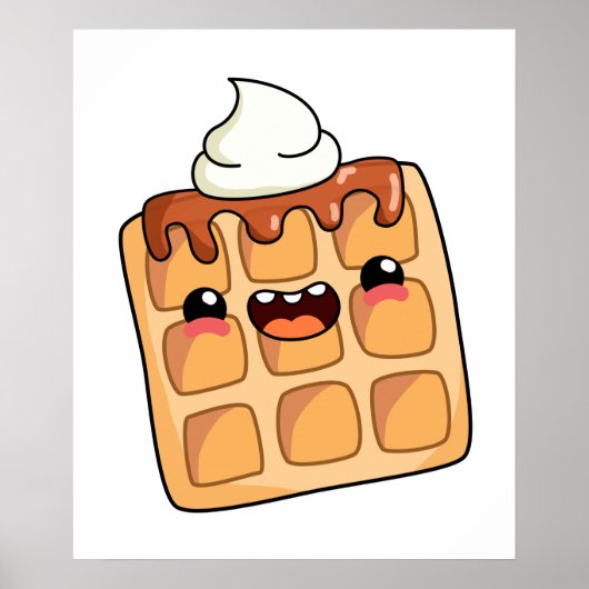 Cute Kawaii Waffle Poster (Voorkant)