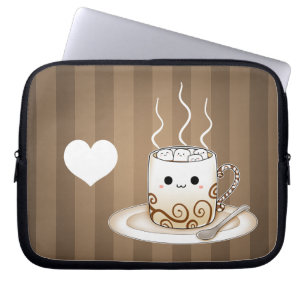 Cute kawaii warme cacao drink laptop sleeve