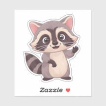 Cute Kawaii Wasbeer Sticker - Lief Bos Dier