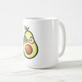 Cute Kawaii Winking Avocado with Glasses Koffiemok (Voorkant rechts)