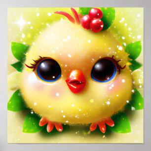 Cute Kawaii Yellow Baby Chick Poster