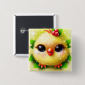 Cute Kawaii Yellow Baby Chick Vierkante Button 5,1 Cm (Voorkant /achterkant)