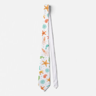Cute kawaii zee life starfish squid crab patroon stropdas