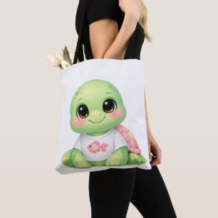 Cute Kawaii Zeeschildpad Chibi Boodschappentas Draagtas