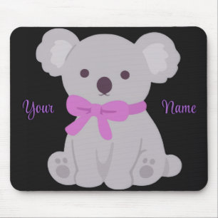 Cute Kawaii Zittende Koala Paarse Aangepaste Muism Muismat