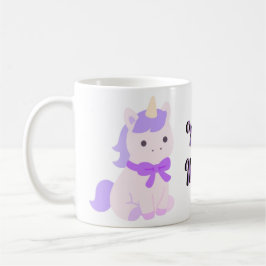 Cute Kawaii Zittende Lavendel Eenhoorn Mok
