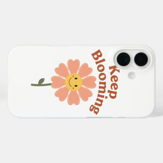 Cute "Keep Blooming" Positive Quote Case-Mate iPhone Case (Achterkant (horizontaal))