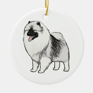 Cute Keeshond Cartoon Dog Keesie Lover's Keramisch Ornament