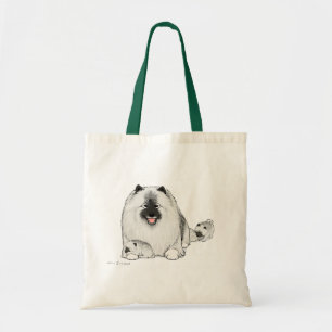 Cute Keeshond Dog met Puppies Tote Bag