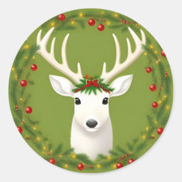 Cute kermas hert ronde sticker