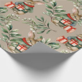 Cute kerst Bunny Cadeaupapier (Hoek)