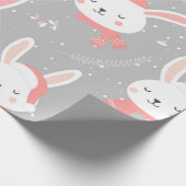 Cute kerst Bunny Pattern Cadeaupapier (Hoek)
