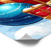 Cute kerst Bunny Poster (Hoek)