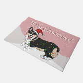 Cute kerst Corgi Deurmat (Schuin)