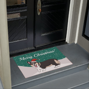 Cute kerst Corgi Deurmat